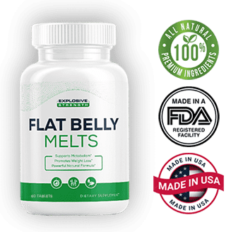 Flat Belly Melts Natural Fat-Burning Melting Tablet Supplement Bottle